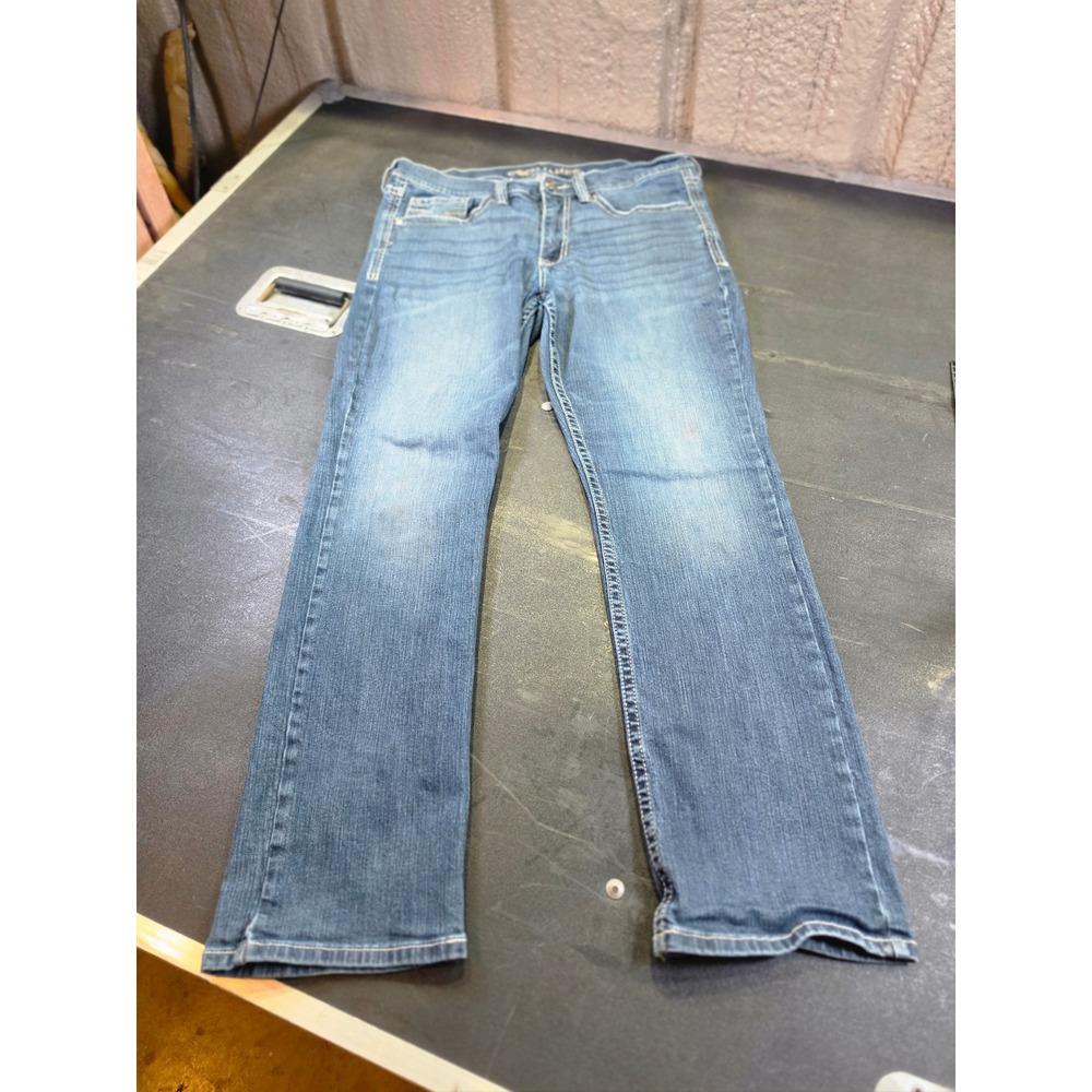 Cody James Mens Medium Wash Straight Leg Western Denim Jeans 36W x 31L